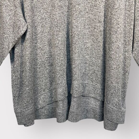 Cacique Tunic Top Women 28 Gray Heather Crossover V-Neckline Hi Low Hem Soft P12 - Picture 6 of 11